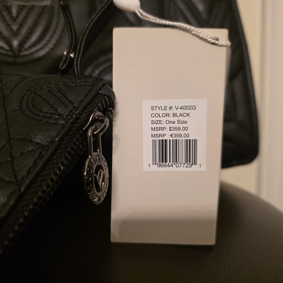 NWT Valentino Orlandi Black Quilted Tote Set - Picture 3 of 9